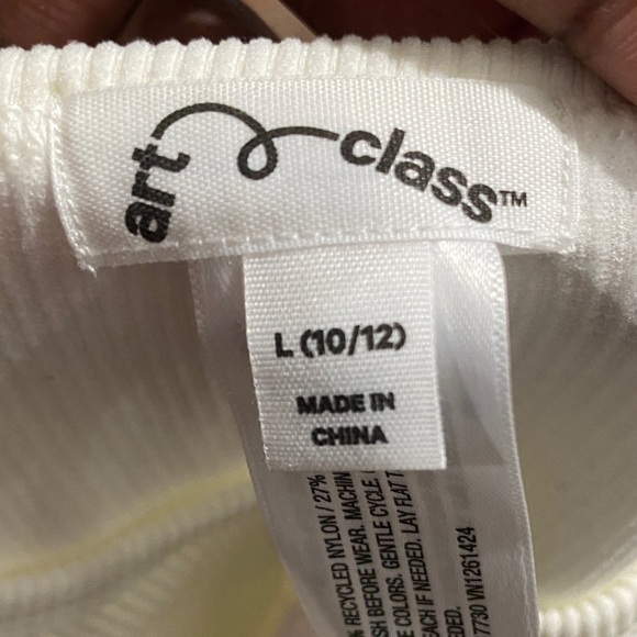 Art Class White Ribbed Top - Picture 2 of 3